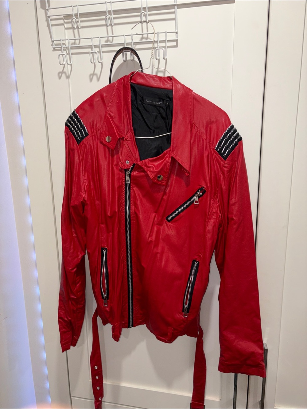 Red Women’s Biker Jacket - Unbranded